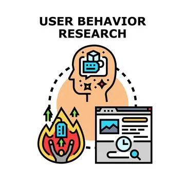 User behavior research and data analysis concept Stock Illustration