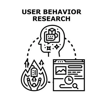 User behavior research and data analysis concept Stock Illustration