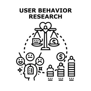 User behavior research with customer experience and purchase choice Stock Illustration