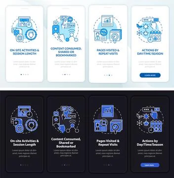 User behaviour analysis onboarding vector template Stock Illustration