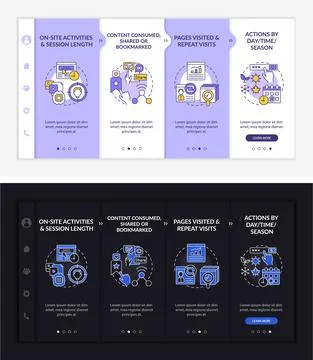 User behaviour analysis onboarding vector template Stock Illustration