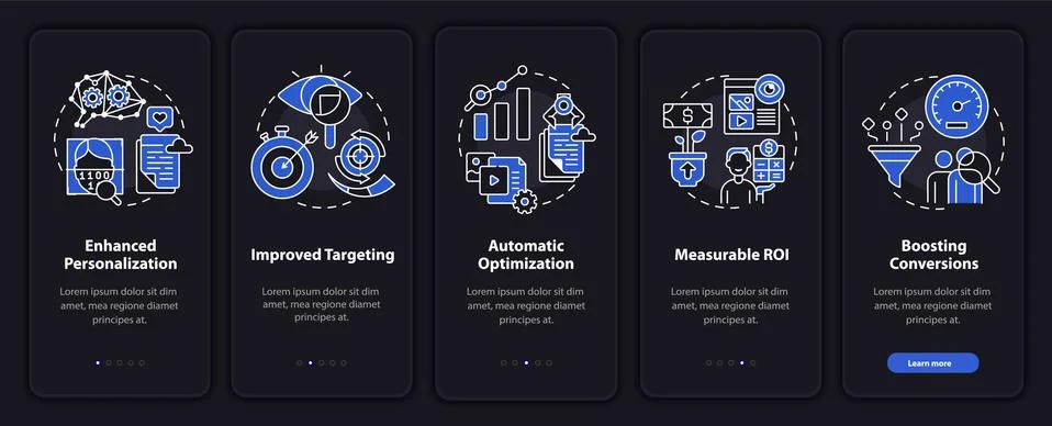User behaviour analytics onboarding vector template Stockillustratie