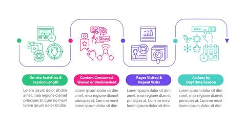 User behaviour analytics vector infographic template Stock Illustration