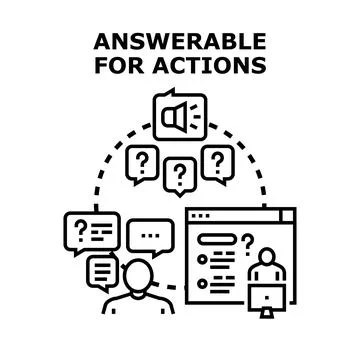 User being answerable for actions and decisions Stock Illustration