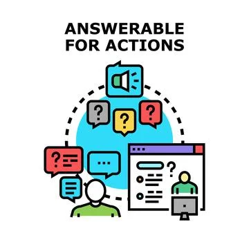 User being answerable for actions and decisions Stock Illustration