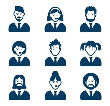 User black icons set Illustrazione stock