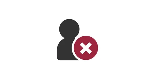 User Blocked Icon Animation on white background. Person Avatar symbol with .. Stock Footage 305710354