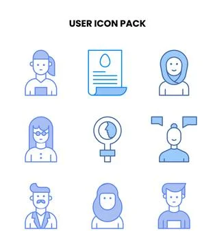 User Blue SVG Icons Pack Stock Illustration