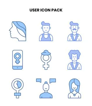 User Blue UI Icons Pack Illustrazione stock