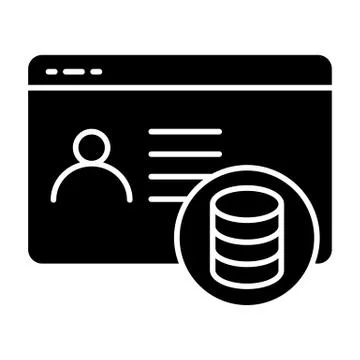 User browser with coins solid icon. User and money vector illustration isolated Ilustração Stock