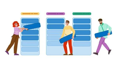 User card sorting website vector Illustrazione stock