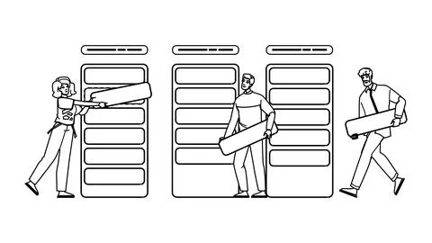 User card sorting website vector Stock Illustration