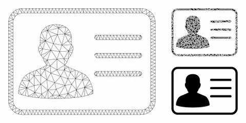 User Card Vector Mesh Network Model and Triangle Mosaic Icon Stock Illustration