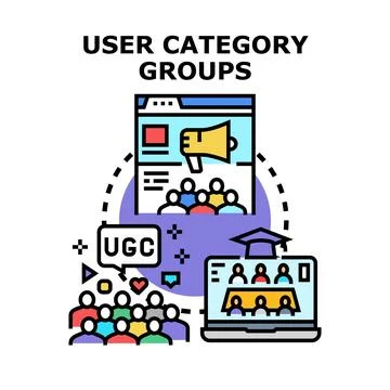 User category groups understanding audience segments online Stock Illustration