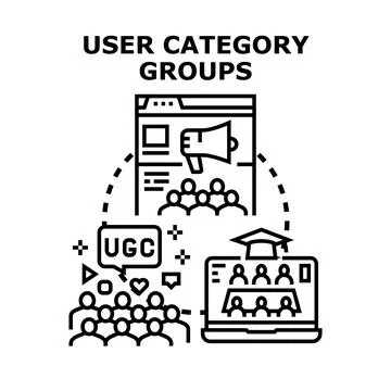 User category groups understanding audience segments online Stock Illustration