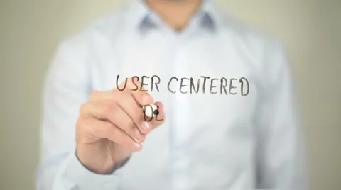 User Center Design, Man Writing on Transparent Screen Stock Footage 62877977