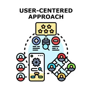 User centered approach for product development Stock Illustration