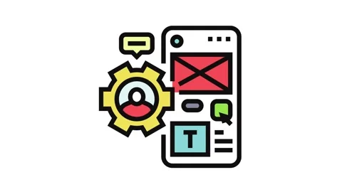 User centered design ucd color icon animation Stock Footage 326102538