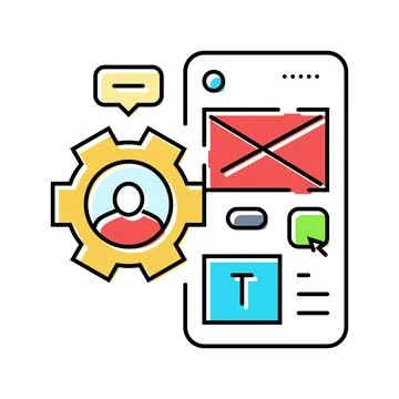User centered design ucd color icon vector illustration Illustrazione stock