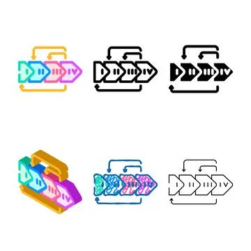 User centered design ucd color designs icon vector 스톡 일러스트
