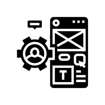 User centered design ucd glyph icon vector illustration Stock Illustration