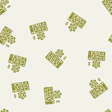 User centered design ucd glyph seamless pattern 스톡 일러스트