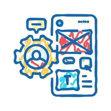 User centered design ucd icon doodle illustration Stock Illustration