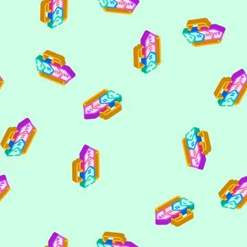 User centered design ucd isometric icon seamless pattern 库存插图