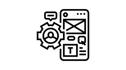 User centered design ucd line icon animation Stock Footage 326129735
