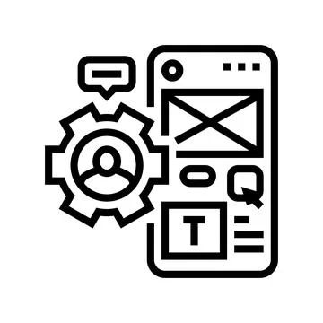 User centered design ucd line icon vector illustration Stock Illustration