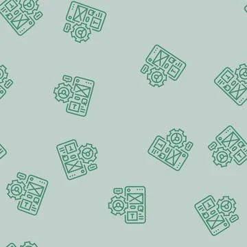 User centered design ucd line seamless pattern Stock Illustration