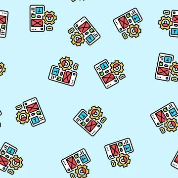 User centered design ucd vector seamless pattern Stock Illustration