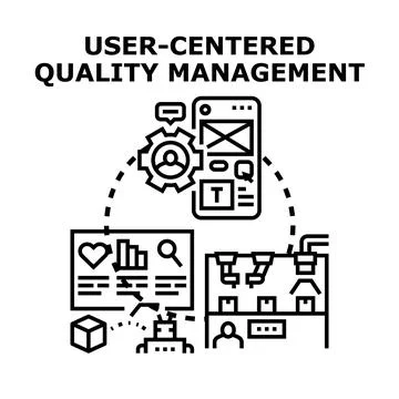 User centered quality management system development icon Stock Illustration
