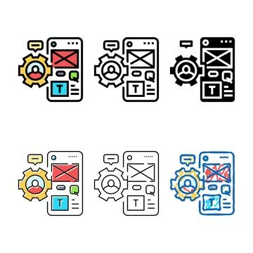 User centered stylized design ucd color icon vector Stockillustratie