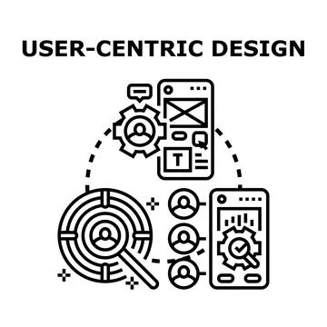 User centric design process optimizing digital experience 스톡 일러스트