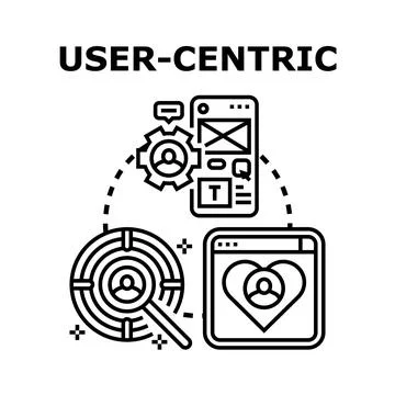 User centric design strategy focused on customer experience Stock Illustration