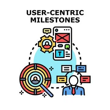 User centric milestones in digital product development Stock Illustration