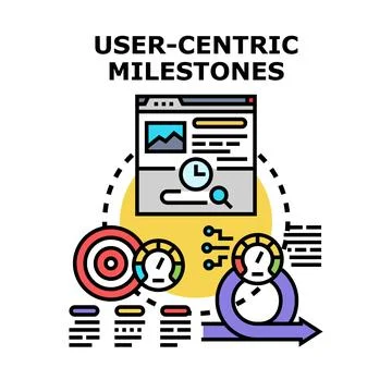 User centric milestones for product development cycle Stock Illustration
