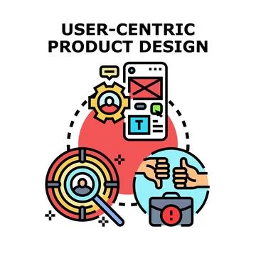 User centric product design concept illustrating development process Stock Illustration