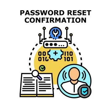 User changing password confirming account security and data access イラスト素材
