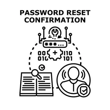 User changing password confirming account security and data access Stock Illustration