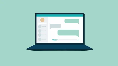 User chatting online, messenger app with bubble speech 2d with Alpha Matte Stock Footage 335800972