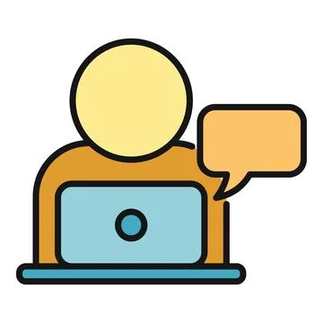 User chatting online using laptop computer Stock Illustration