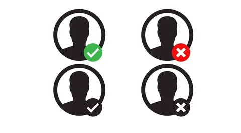 User Check Flat Icon Set Illustrazione stock