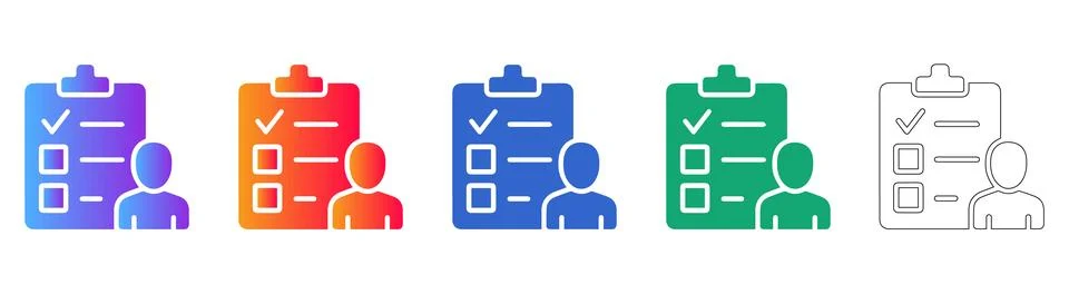 User Checklist Task Icon Set Ilustración de archivo