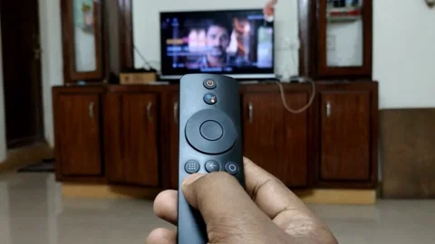 User is choosing Netflix and pushing Netflix button -HD(4k)video Stock Footage 221229604
