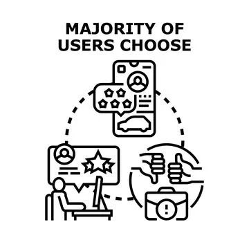 User choosing service with online feedback reviews rating Stock Illustration