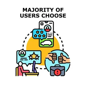 User choosing service with online feedback reviews rating Stock Illustration