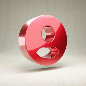 User Circle icon. Red glossy metallic University symbol isolated on white con Иллюстрация