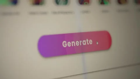 User click generative button to generate data by prompt with AI. Webography. Stock Footage 285559384